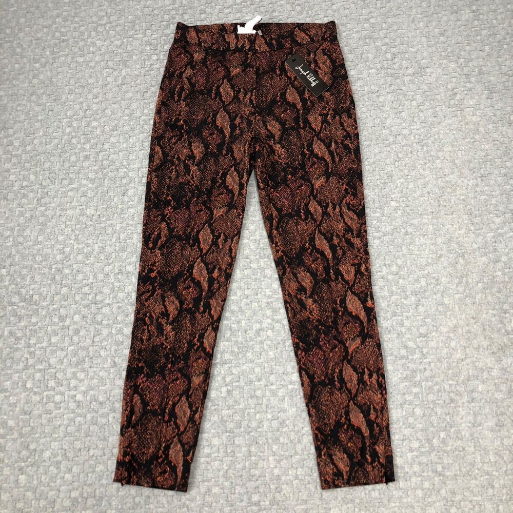 Joseph Ribkoff Pants Womens 8 Black Slim Fit Animal Snake Print Stretch 224274